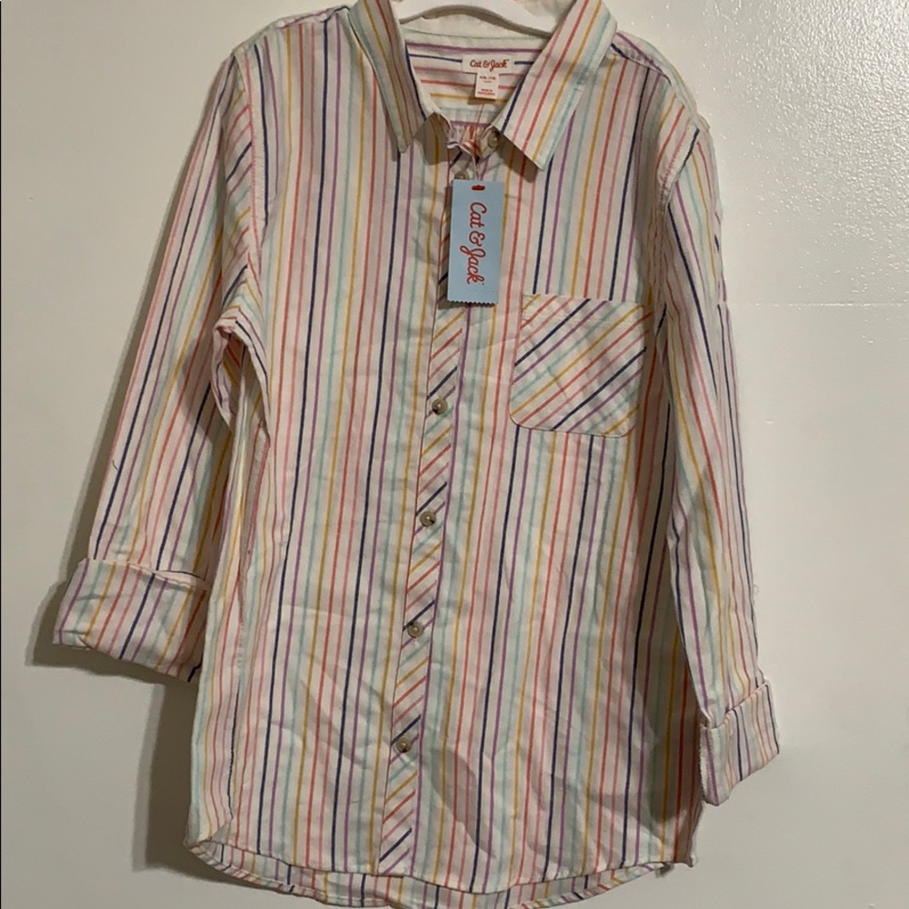 🔥Cat & Jack girls long sleeve button up shirt